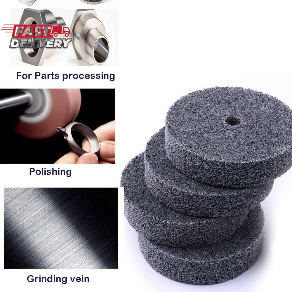 5Pcs 3 Inch Fiber Buffing Wheel, Deburring Wheels Quick Changed Replacement Buff