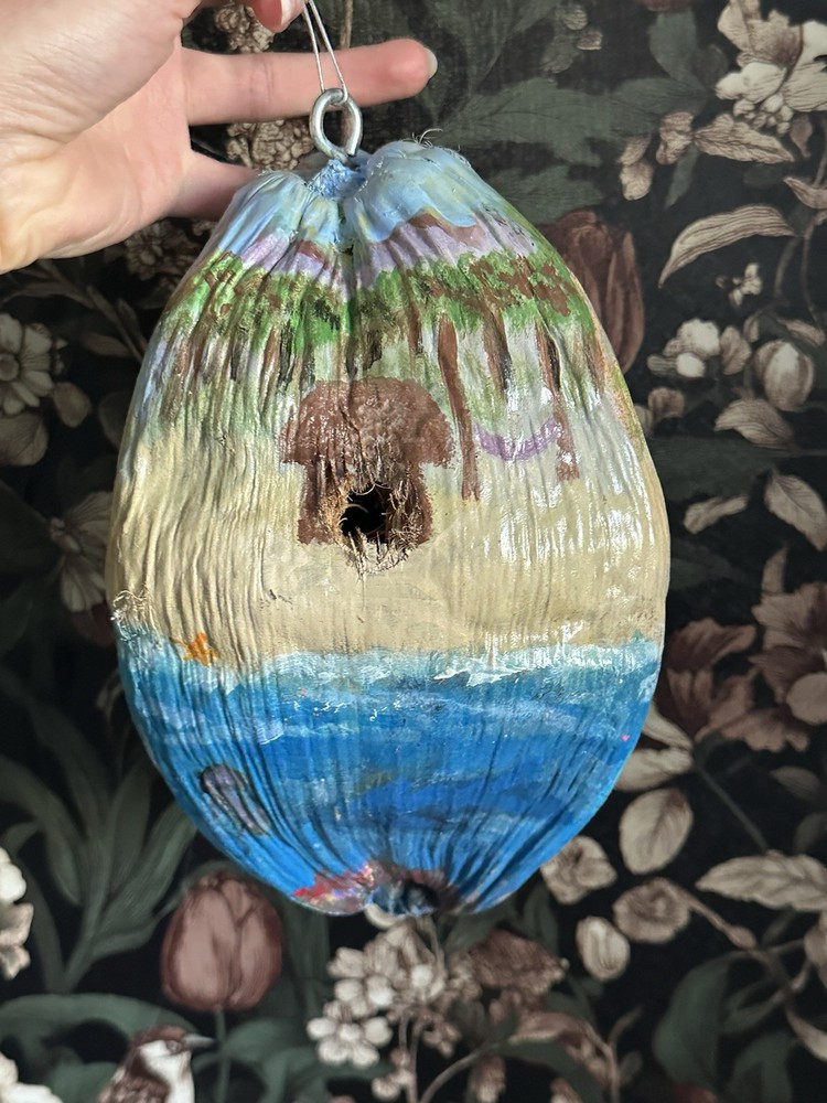 Hand painted Key West coconut