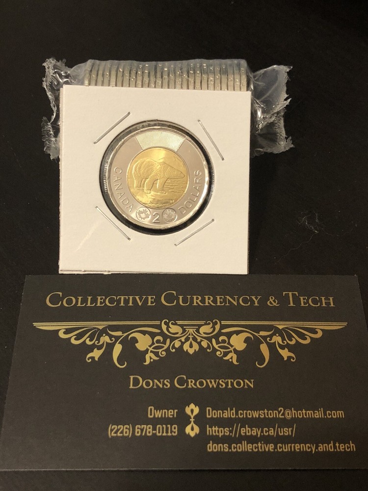 Canada 2019 Regular Toonie UNC BU From Mint Roll!!