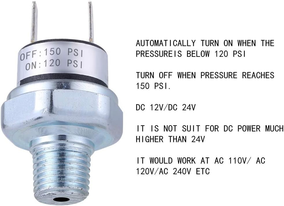 High-Precision Dual-Range Air Pressure Switch 120-150 PSI