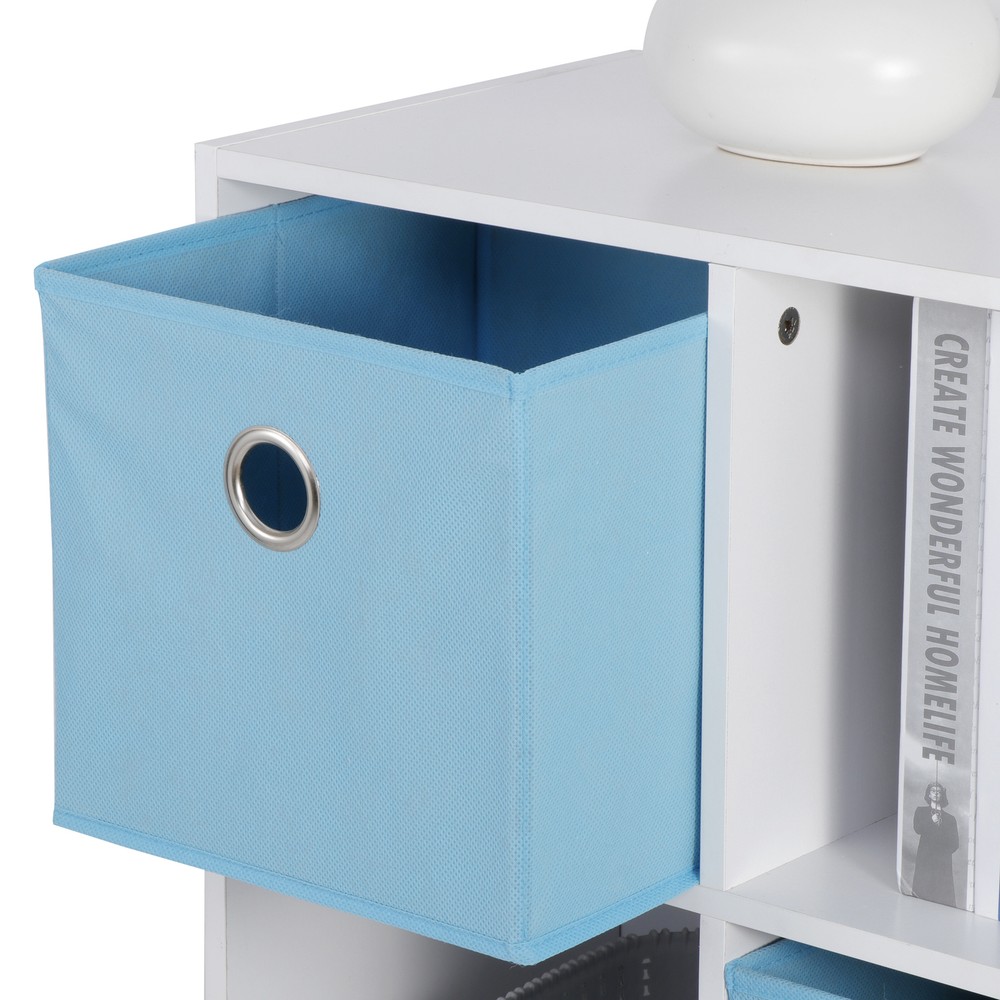 6 Cube Storage Cabinet Shelves Basic Bookcase Boxes Bookshelf Office Home