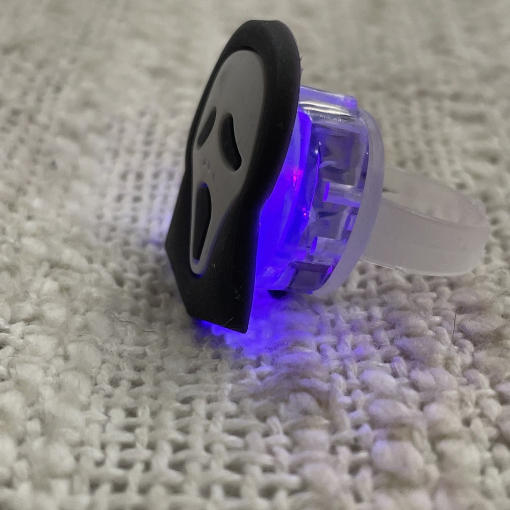 Halloween Ghost Face LED Light Up Adjustable Ring