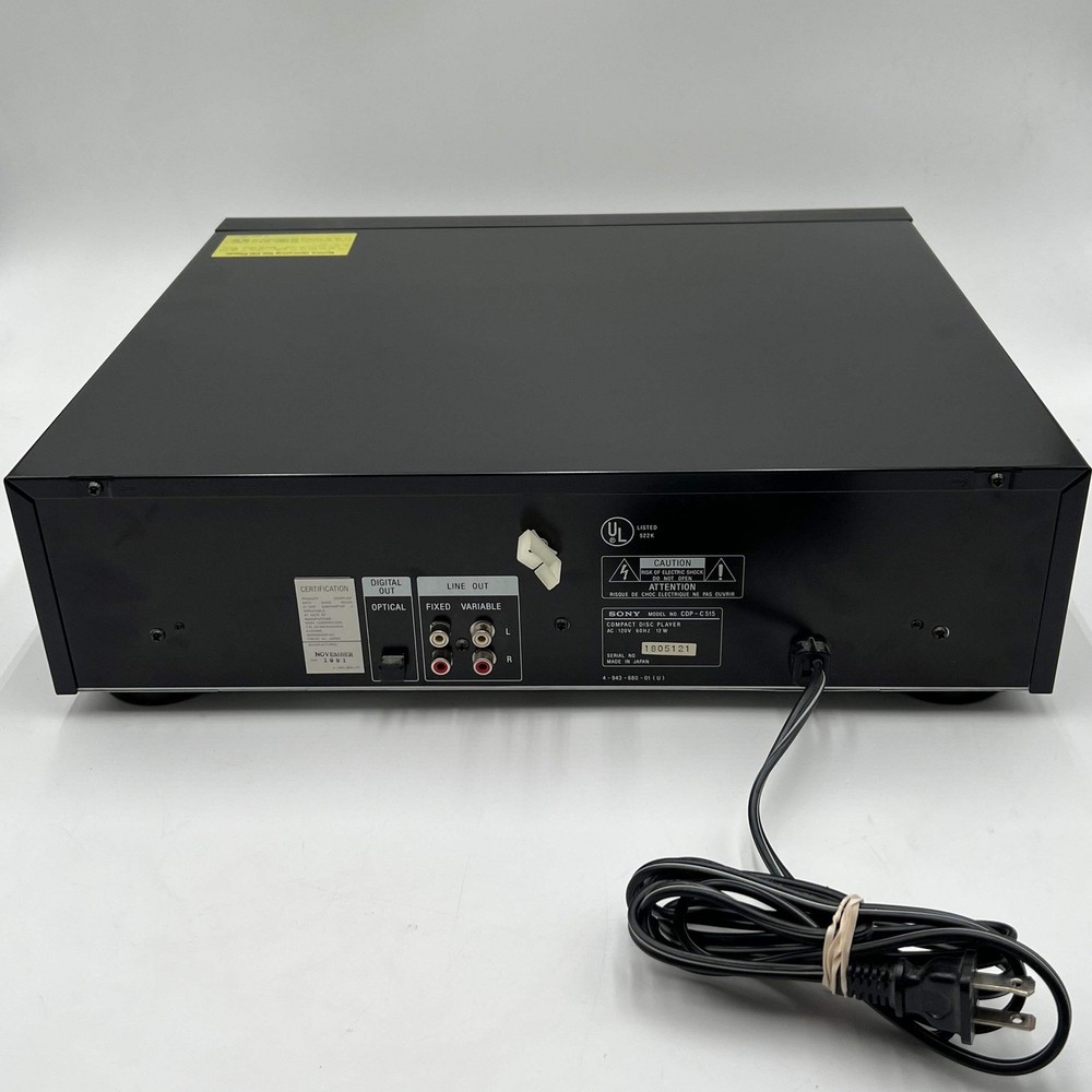 Sony CDP C515 Disc Player Tested Works - Black
