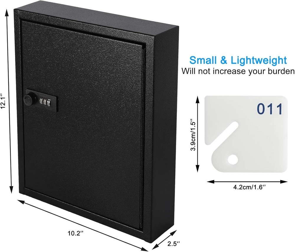 Heavy-Duty Locking Key Box for 60 Keys - Combination Lock & Easy Installation