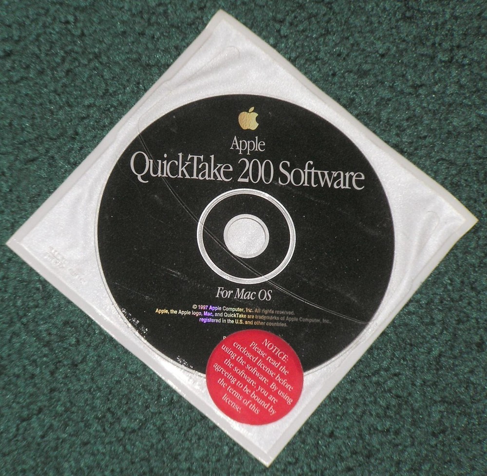 Genuine OEM Apple QuickTake 200 Camera Software CD for Mac OS