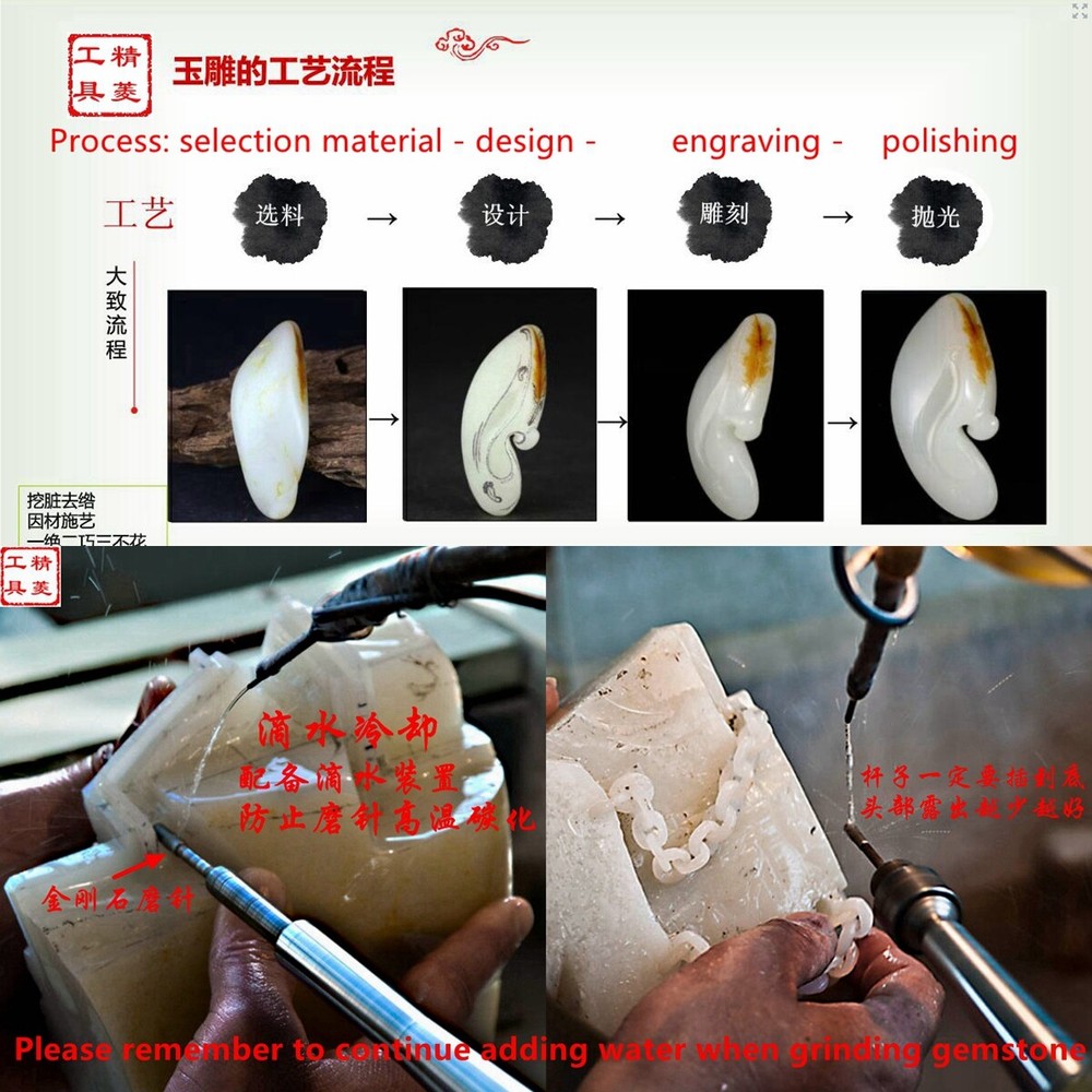 20Pcs Diamond Grinding Bits 2mm Spherical Head Ball Bur Lapidary Tools for Stone