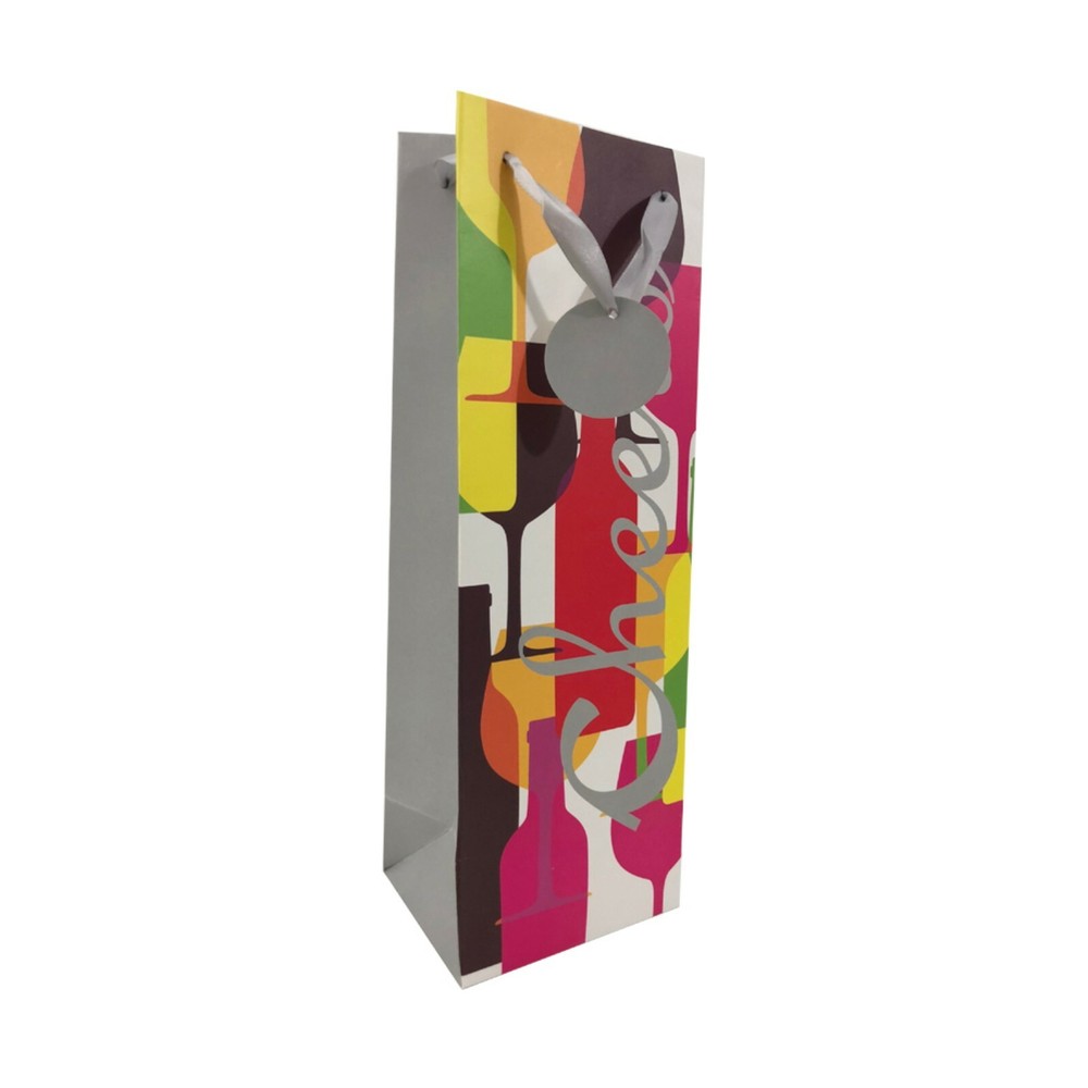 Wine bottle Gift Bag with handles- printed Design