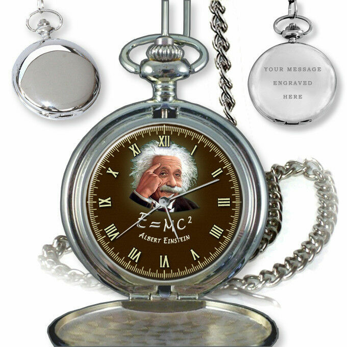 ALBERT EINSTEIN POCKET WATCH BIRTHDAY BIRTHDAY BEST GIFT BOX ENGRAVING