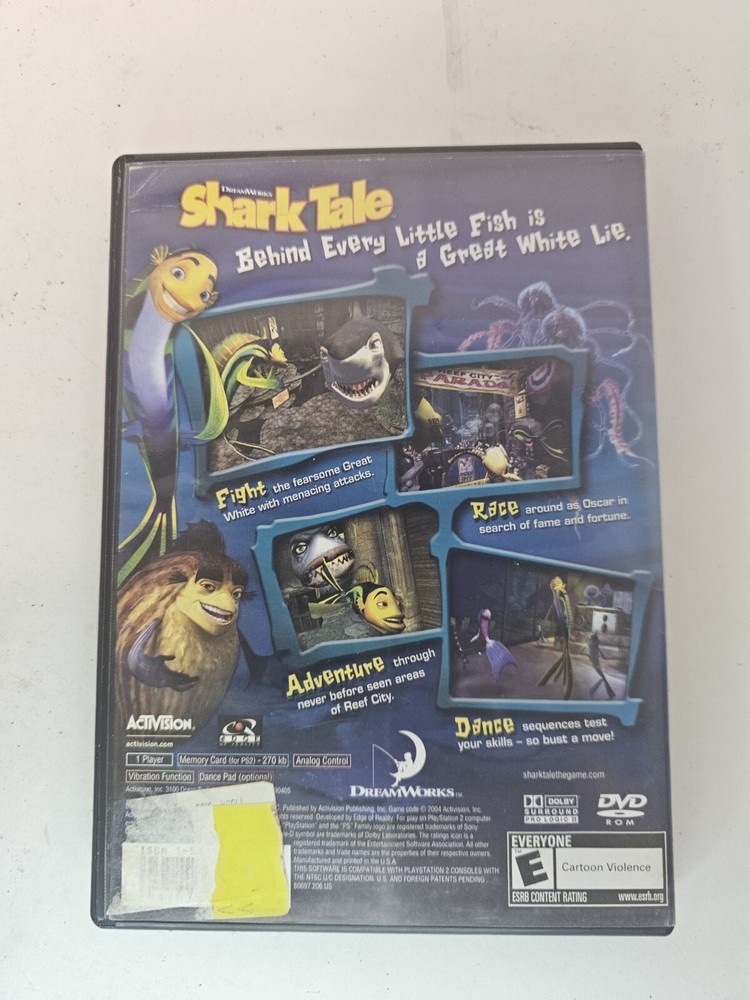 ps2 shark tale case and manual only NO GAME