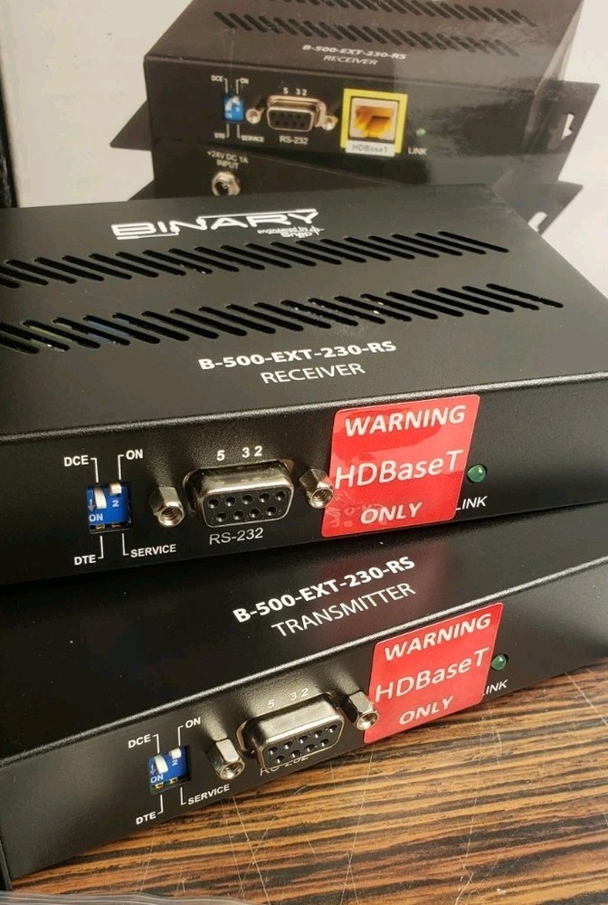 NEW Binary (B-500-EXT-230-RS) HDMI Extender Receiver/Transmitter/Power Supply