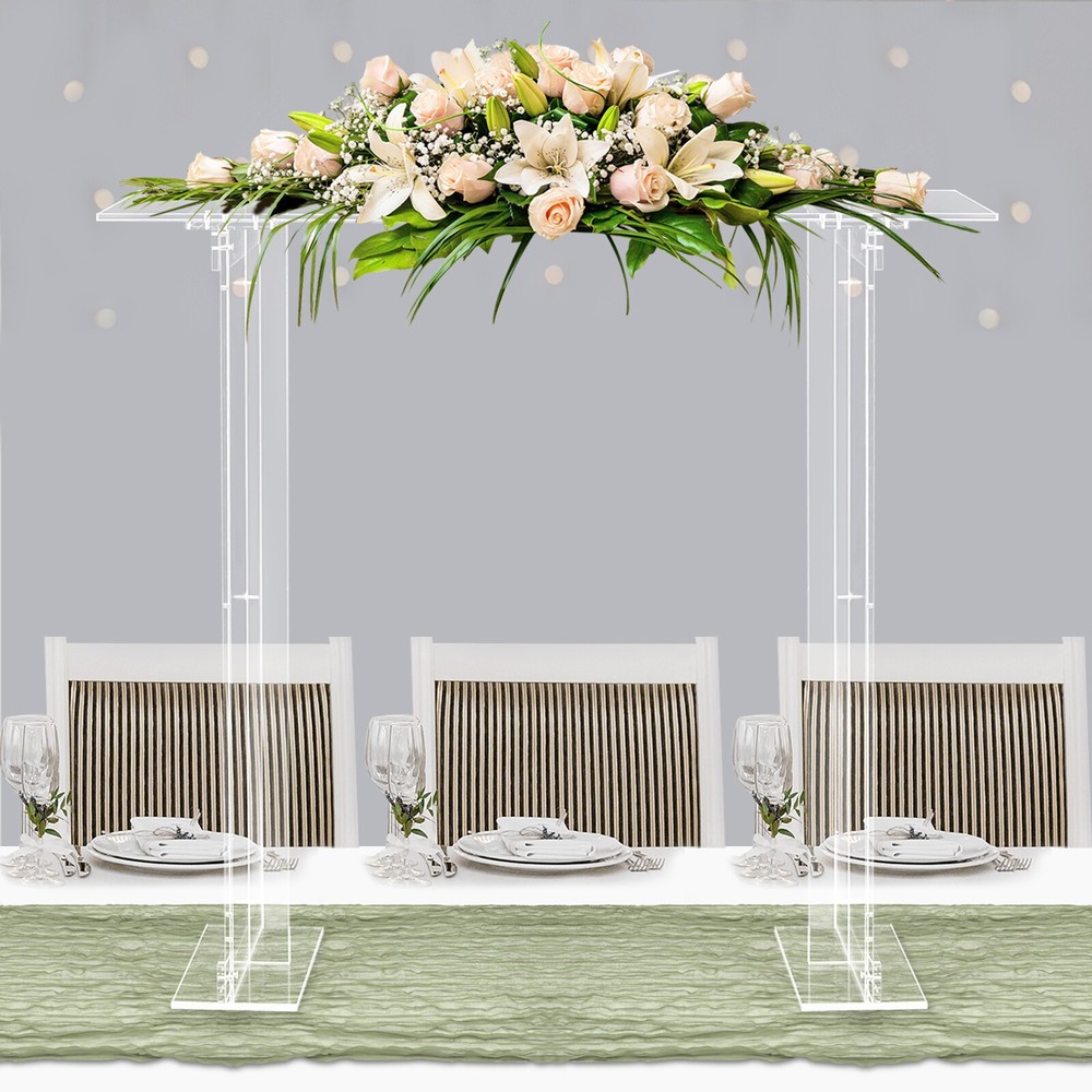 40inch Tall Clear Acrylic Rectangular Flower Racks Modern Wedding Flower Stand