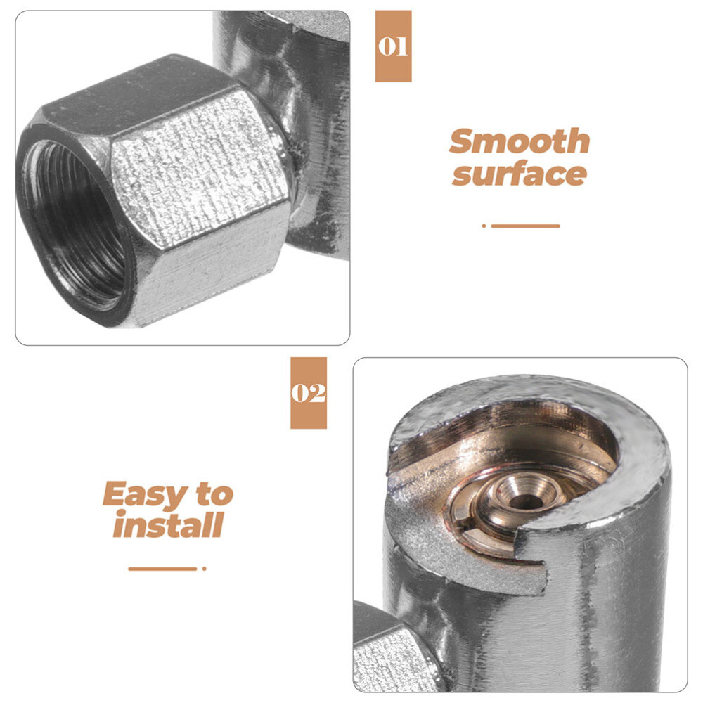 2 Pcs Grease Nozzle Button Head Fitting Coupler Replacement Adapter