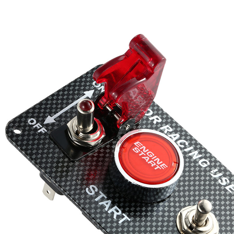 Car Racing Carbon Fiber Panel Modification Ignition Start Buttons Toggle Button