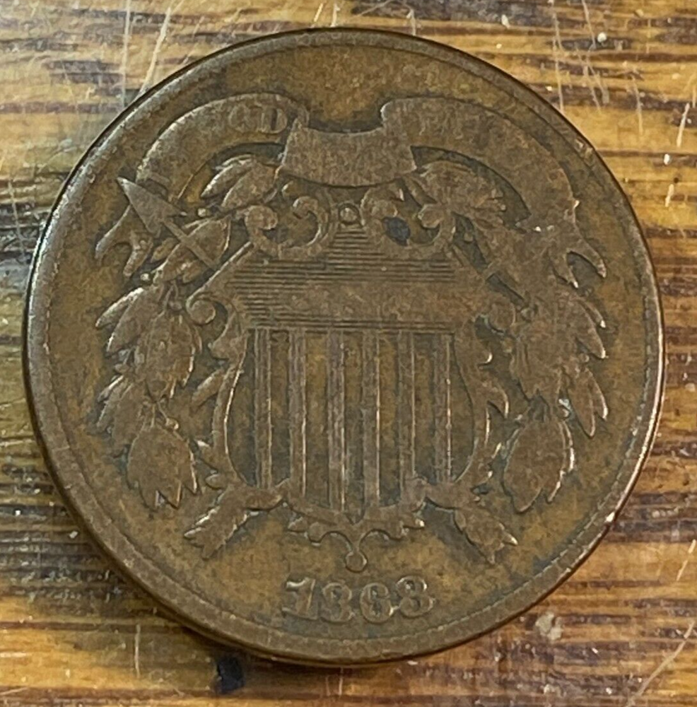 1868 Two Cent Piece Nice Original Fine CHRC