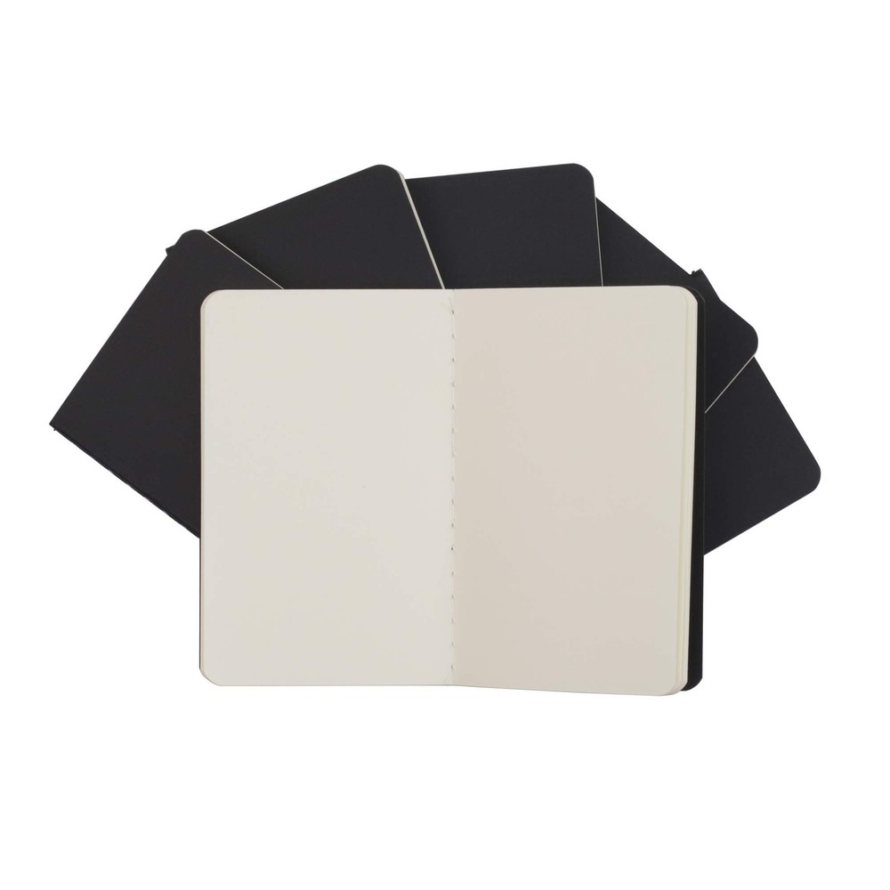 TWONE Pocket Notebook, 12 Pack Thin Cover Small Notebook for A6, Black