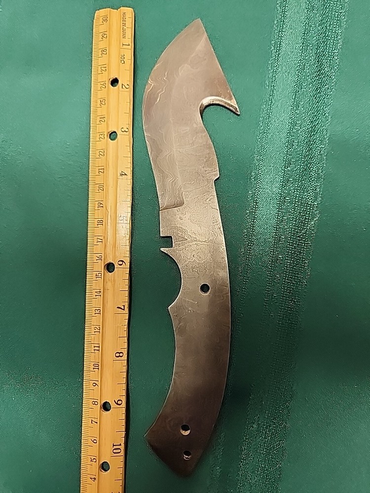 Damascus Steel Blank Blade Guthook