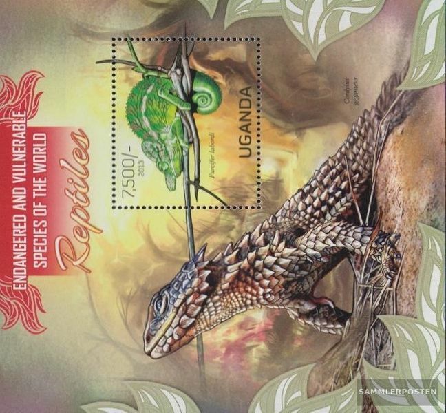 uganda Block418 MNH 2013 Lizards