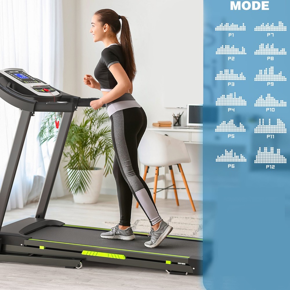 Multi-Functional LED Display Folding Treadmill With APP Tracking 4% Incline