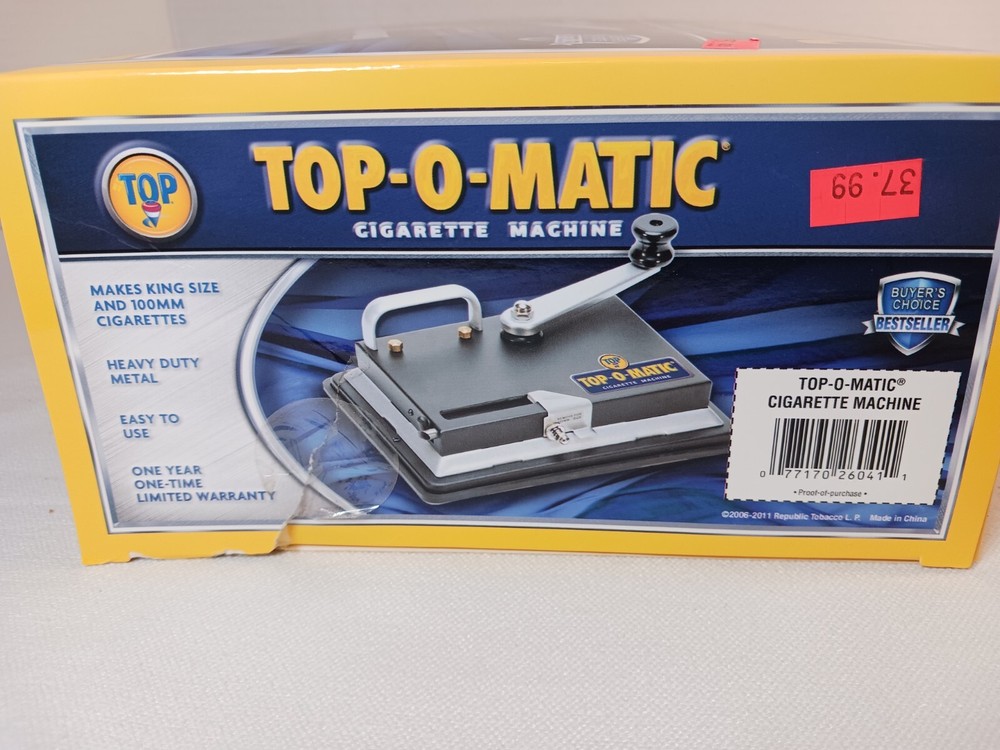 Top-O-Matic Cigarette Machine: Makes King Size and 100 MM Cigarettes