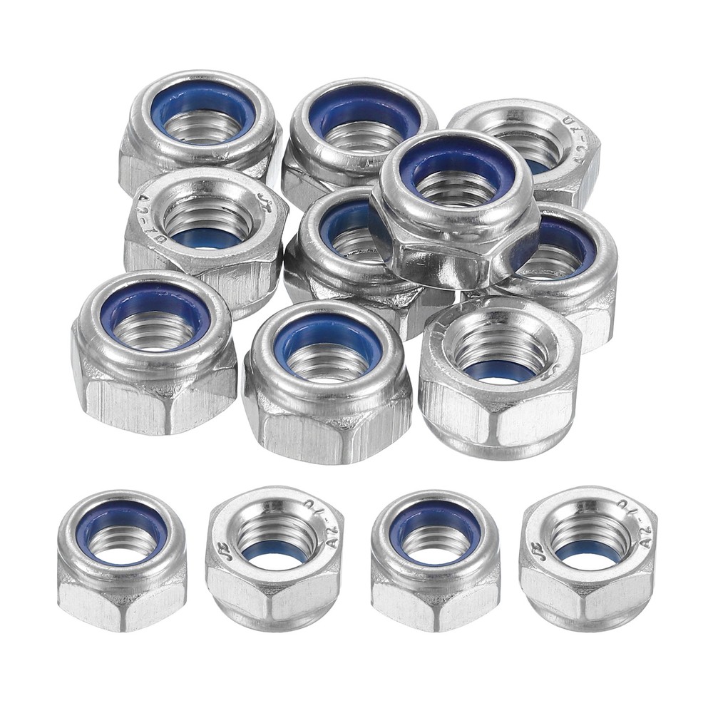 Left-hand Lock Nuts M8x1.25mm Thread Hex Nylon Insert Lock Nut