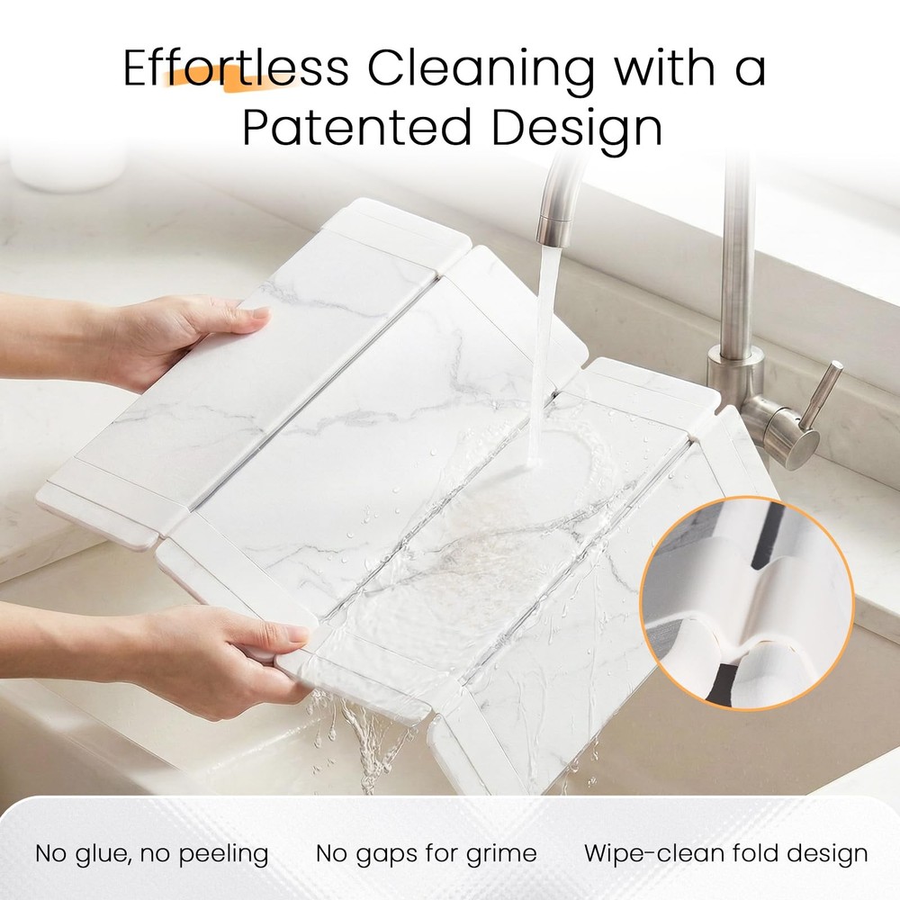 Large Stone Drying Mat for Kitchen Counter, Easier Cleanup - hinge design, Qu...