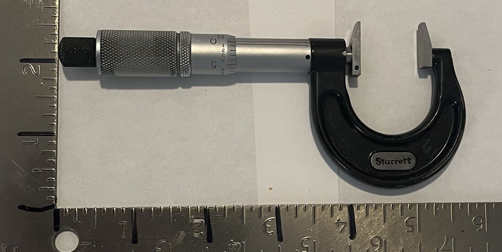 Starrett Gear Cutting Span 0-1 Micrometer Custom Made