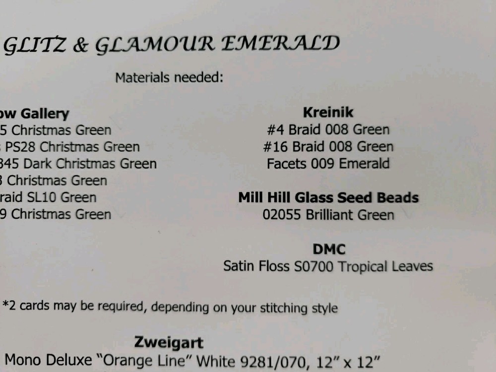 DebBee's Designs DD-131C Glitz & Glamour Emerald Canvaswork Chart