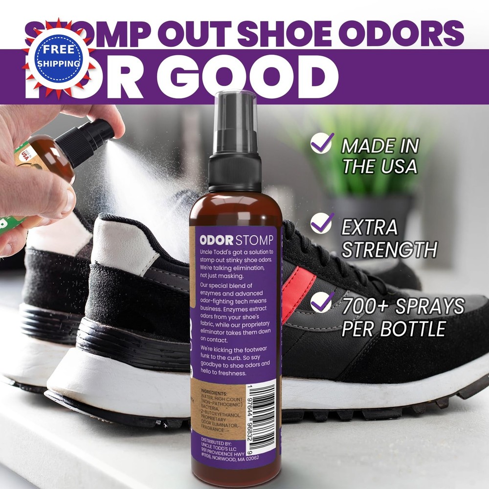 Shoe Deodorizer Spray Midnight Rain 4 Fl Oz Pack Uncle Todds Proven Powerful