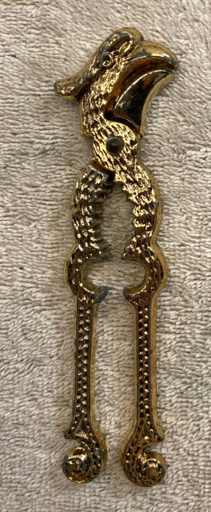 VINTAGE NUTCRACKER PARROT EAGLE BIRD SILVER METAL