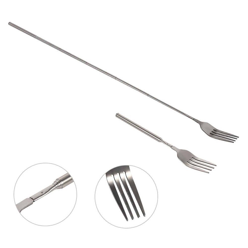 Telescopic Fork Stainless Steel Extendable Handle Retractable Adjustable Leng...