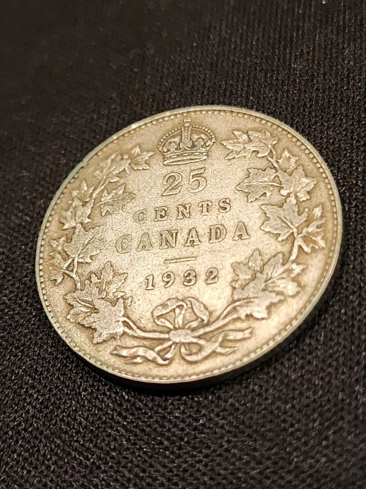 1932 Canada 25 Cents Silver Coin