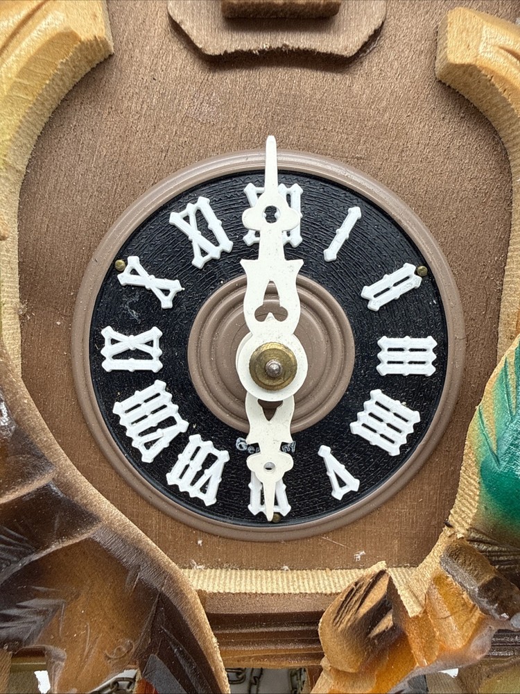 VTG German Cuckoo Clock Stag Deer Rabbit Hare Pheasant Bird - *Untested - AS IS*