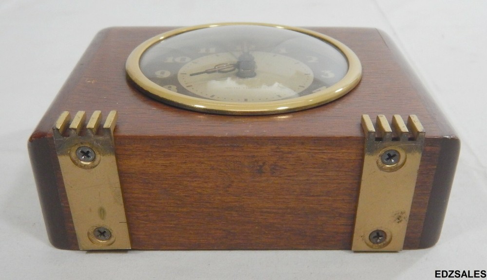 Seth Thomas MCM Wood Desk Clock Model ECHO-3E