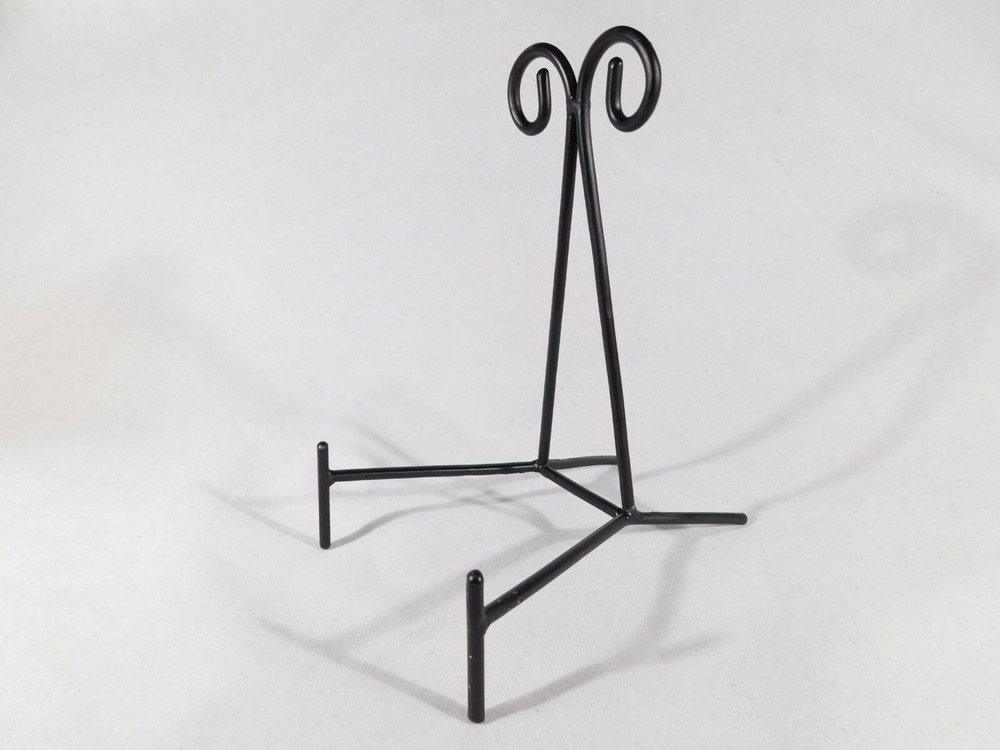 Easel Display Stand Scroll Design Black Metal Large Size