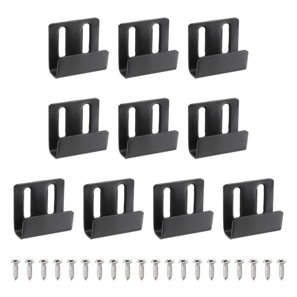 10 Pcs Adjustable Tile Hooks, Black, 10mm (3/8")