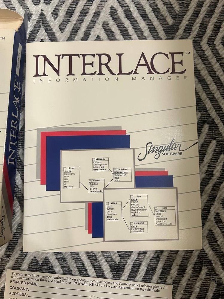 Interlace Information Manager Macintosh Software Complete Boxed w/ Disks