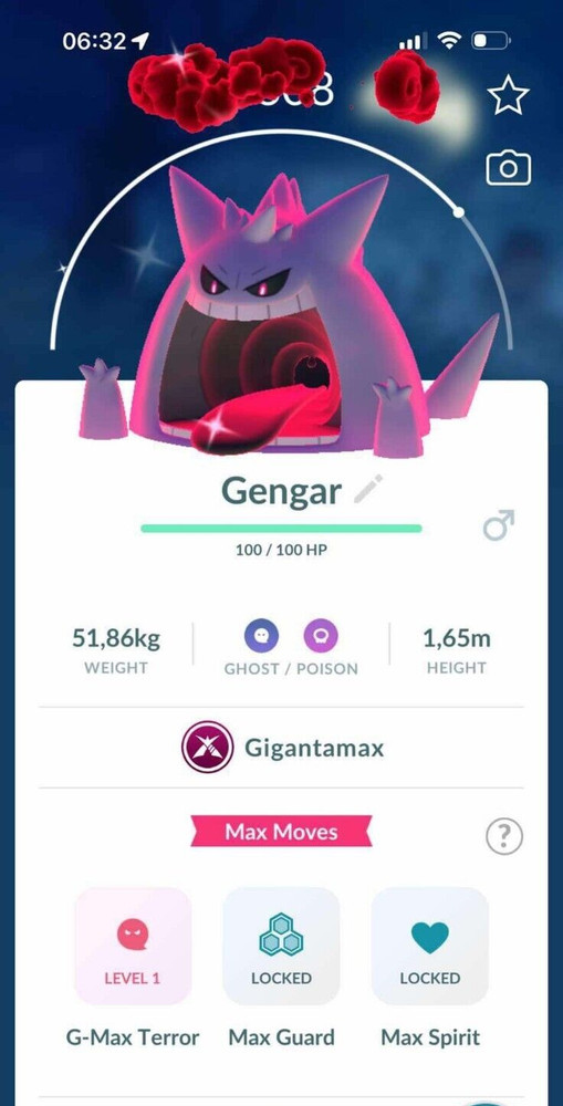 Shiny GIGANTAMAX Gengar  - PTCs - Read description