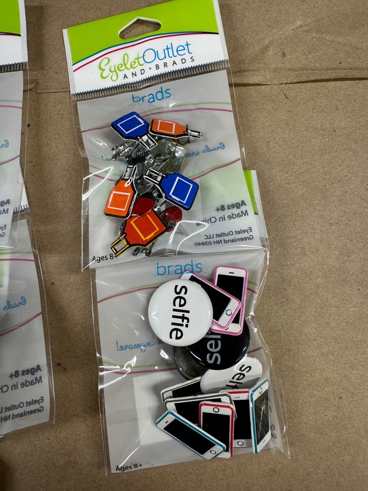 10 Eyelet Outlet decorative & solid brad packages bundle lot