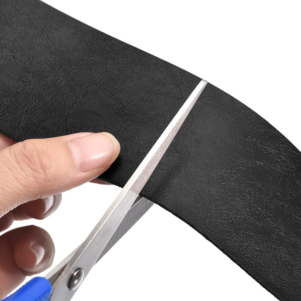 Leather Straps for Crafts, 1" Wide Grain Leather Strips(Black)