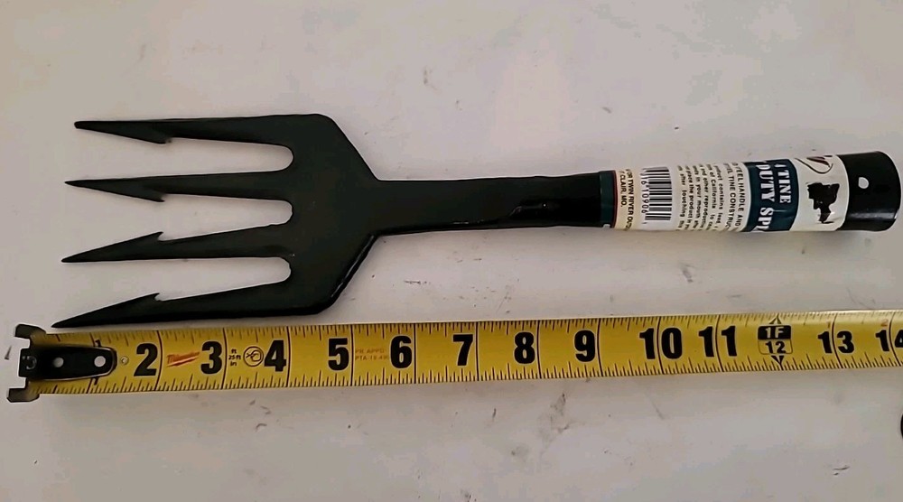 CYCLONE 4 Tine Heavy Duty Spear Forged Steel Handle/Tines Solid Steel Construct