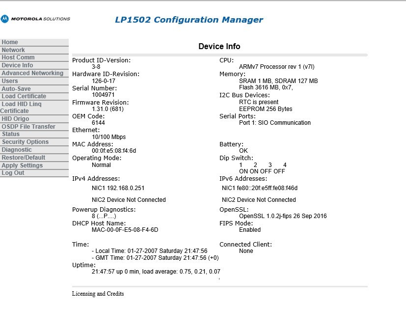 Avigilon Mercury Security LP1502 Intelligent Card Controller Board LP-1502---