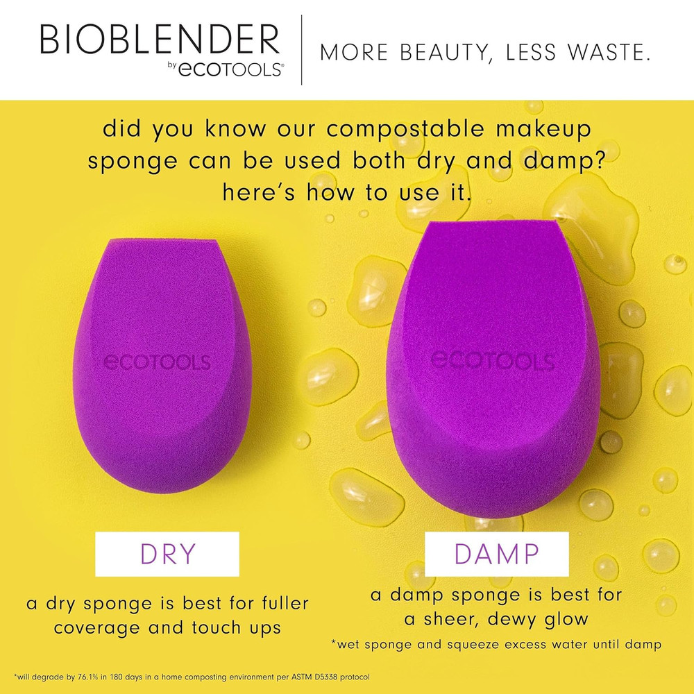Bioblender Makeup Sponge Compostable Makeup Blender 2 Pack
