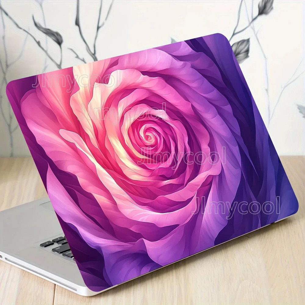 2-Packs Floral Pattern Vinyl Laptop Tablet Light Beige Sticker Scratch Resistant