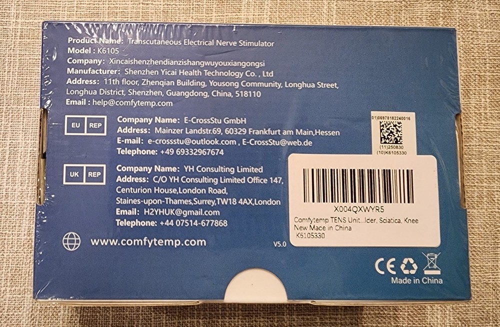 Comfytemp Transcutaneous Electrical Nerve Stimulator