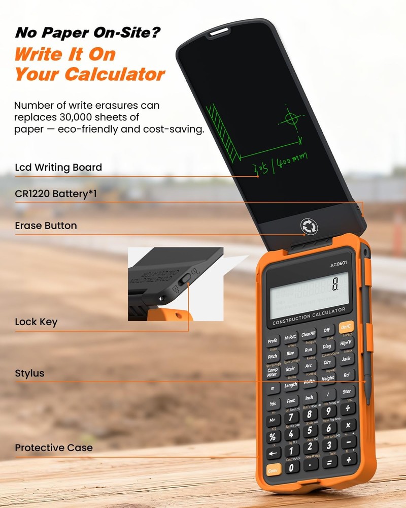 Construction Calculator with Writing Tablet Industrial & Scientific Engineeri...