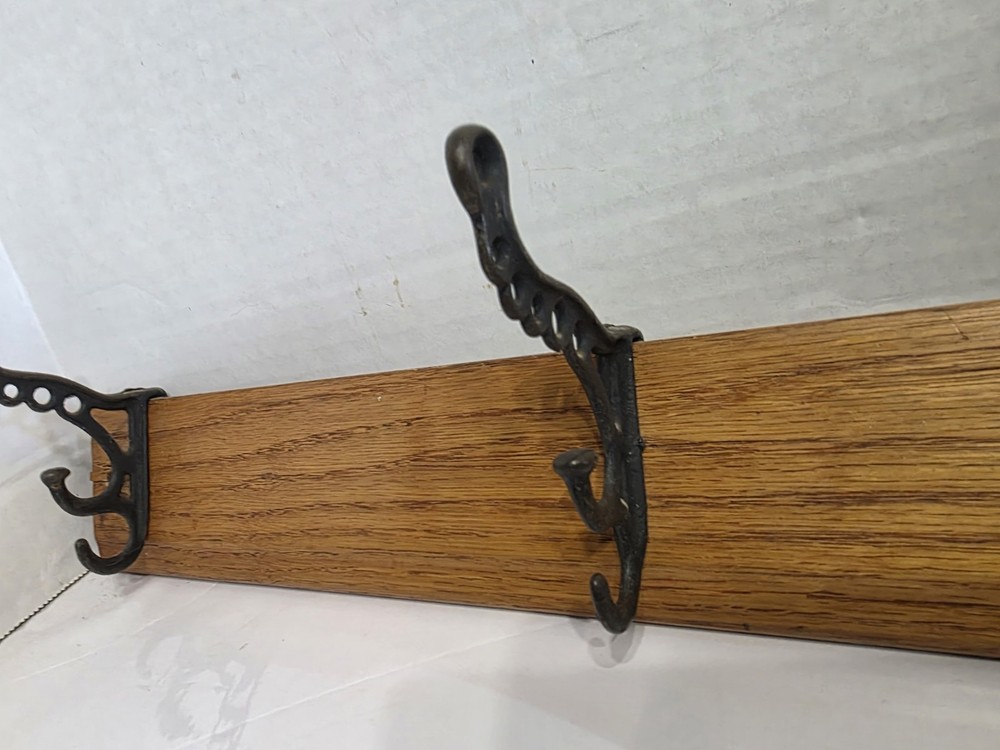 4 Cast Iron Coat Hooks Vintage