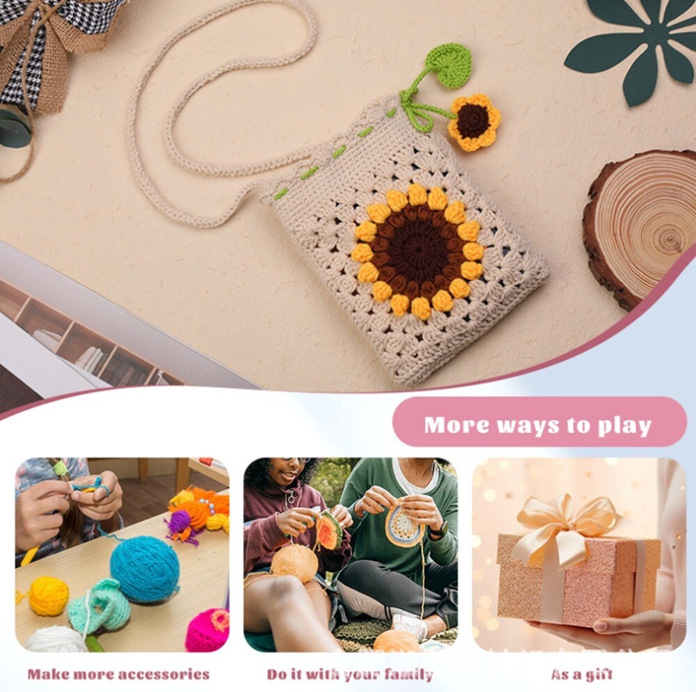 Beginners Crochet Phone Bag Kit –DIY Craft Starter w Step-by-Step Video Tutorial