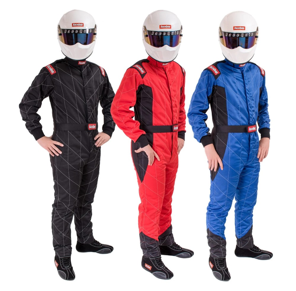RaceQuip One Piece Multi Layer Fire Suit Blue Medium Tall SFI 3.2A / 5 Rated