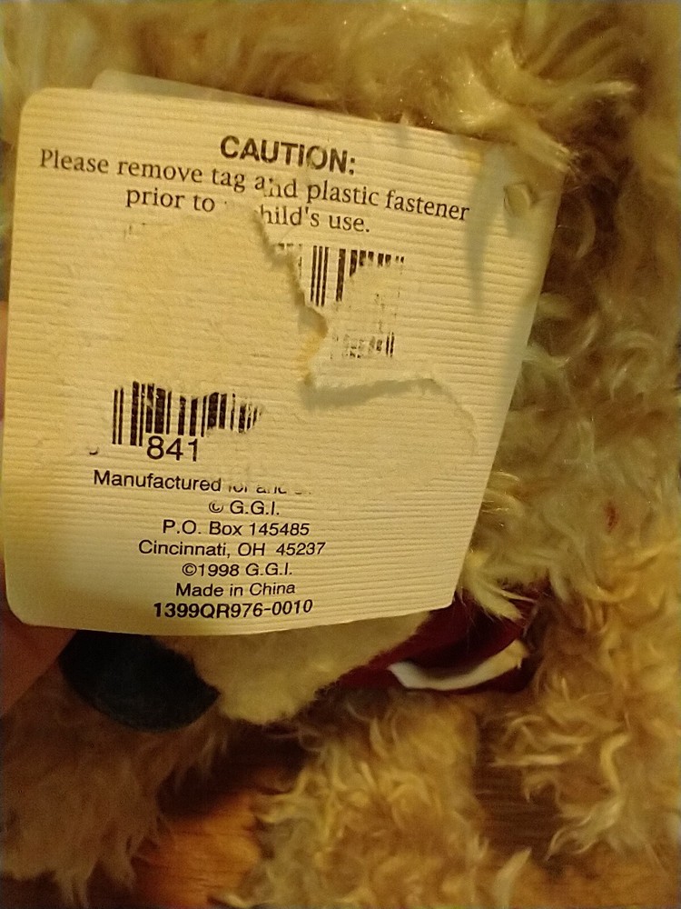 Debonair Bear With Tag