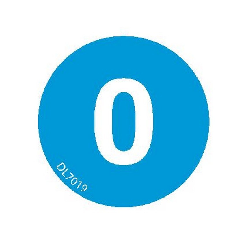 2" Diameter Number 0 Circle Labels (500 per Roll)
